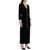 SALONI Velvet Dress With Buttons BLACK/WHITE