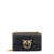 Pinko Leather shoulder bag with Love Birds Diamond Cut buckle Black