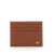 Salvatore Ferragamo Brown Card Holder With Metal Gancini Detail In Hammered Leather Man BROWN