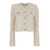 Balmain White Crewneck Cardigan With Jewel Buttons In Tech Fabric Woman WHITE