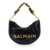 Balmain 'Soft Moon 1945' Black Shoulder Bag With Lettering Logo On The Front In Leather Woman Black