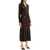 Self-Portrait Midi Ribbed Viscose Dress With BROWN