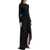 THE ATTICO Long Draped Jersey Dress With Pleats BLACK