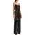 THE ATTICO Embroidered Tulle Midi Dress BLACK