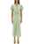 Victoria Beckham Gathered V-Neck Midi Dress GREEN