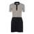 Valentino Garavani Valentino Garavani Black And Ivory Mini Dress AVORIO/NERO/ORO