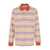 JW Anderson Multicolor Polo Shirt With Logo Embroidery On The Sleeve And All-Over Striped Motif In Cotton Man MULTICOLOR