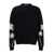 Palm Angels Black Sweater With Palms Motifs In Cotton And Wool Blend Man Black