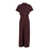 PLAIN Bordeaux High Neck Dress In Cady For Women Red