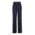 Alberta Ferretti Black Pants With High Waist And Belt Loops In Silk Blend Woman BLUE