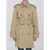 Burberry Raincoat With Check Collar BEIGE