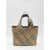 Burberry Medium Check Tote Bag BEIGE