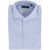 CORNELIANI Standard Collar Hopsack Cotton Shirt Light Blue