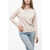 Max Mara Virgin Wool Sweater With Ribbed Detail Beige