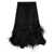 THE ATTICO The Attico Ostrich Feather-Trim Midi Skirt Black