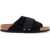 Birkenstock Kyoto Suede And Nubuck Leather Slides BLACK