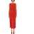 ROTATE Birger Christensen Long Dress With Drape RED