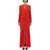 ROTATE Birger Christensen Long Dress With Drape RED