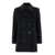 MSGM Black Double-Breasted Coat With Eyelets And French Collar In Wool Blend Women Black