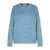 MSGM Light Blue Crewneck Sweater With All-Over Frayed Details In Cotton Blend Woman BLUE