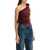 Magda Butrym One-Shoulder Jersey Top BORDEAUX