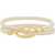 Valentino Garavani Double Twist Leather Bracelet With Vlogo IVORY