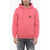 John Richmond Brushed Cotton Tamayo Hoodie With Embroidered Logo Pink