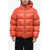 Jil Sander Rip-Stop Quilted Hooded Down Jacket Orange