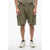 DSQUARED2 Brushed Cotton Cargo Shorts With Rope Drawstring Military Green