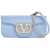 Valentino Garavani Locò Clutch In Moire Fabric CLOUDY BLUE/CRYSTAL