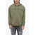 John Richmond Brushed Cotton Hoodie With Logo Print Green