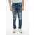 John Richmond Distressed Effect Sky Skinny Fit Jeans 15 Cm Blue