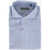 CORNELIANI Awning Striped Cotton Blend Shirt With Standard Collar Light Blue