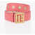 Balmain Leather Belt With Logoed Buckle 3,5Cm Pink