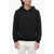 John Richmond Brushed Cotton Hoodie With Contrasting Rhinestone Logo Black