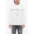 John Richmond Brushed Cotton Crewneck Sweatshirt With Logo Print White