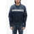 DSQUARED2 Crew Neck Denim Sweatshirt With Printed Logo Blue