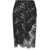 Saint Laurent Lace Wrap Pencil Skirt BLACK