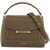 STRATHBERRY Khaki Leather Top Handle Bag Mosaic Design KHAKI