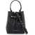 STRATHBERRY Black Calfskin Bucket Bag With Hammered Finish And Drawstring Closure BLACK