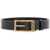 Versace Black Brushed Calfskin Belt 30 Mm With Geometric Buckle BLACK-VERSACE GOLD