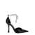 Jimmy Choo 'Stevie' Black Pumps With Crystal Embellished Strap And High Sculpted Heel In Leather And Crystals Woman Black