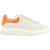 Alexander McQueen Leather Sneaker OFF WHITE/ORANGE