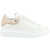 Alexander McQueen Leather Sneakers WHITE/OAT/SILVER