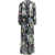 Dolce & Gabbana Long flower chiffon Dress MIX FIORI F.NERO