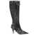 Balenciaga Balenciaga Le Cagole Denim Print Leather Boots Black