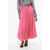 Alexander McQueen Silk Chiffon Flared Skirt With Back Zip Pink