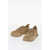 Jil Sander Suede Reverse Lace-Up Sneakers Beige