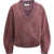 THE ATTICO V-neck cropped Sweatshirt BURGUNDY