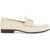 Valentino Garavani Ivory Leather Loafer With Golden Metal V Logo IVORY